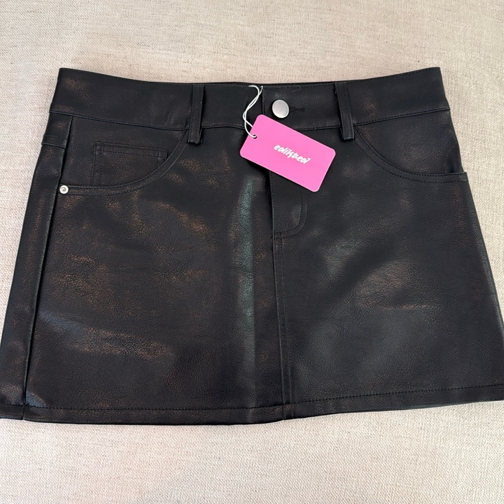 Edikted Faux Leather Mini Skirt XS